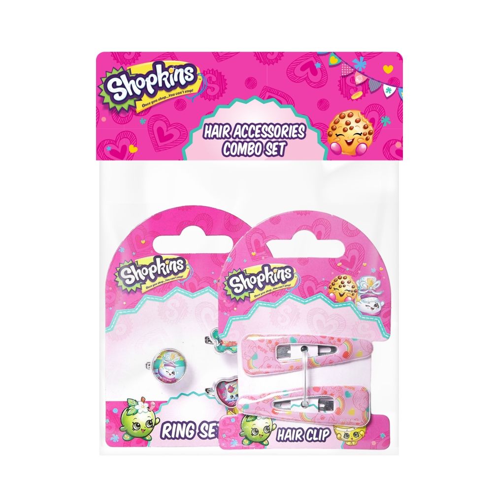 Shopkins - Hair Clip Multi-Color  & Ring Multi-Color Combo