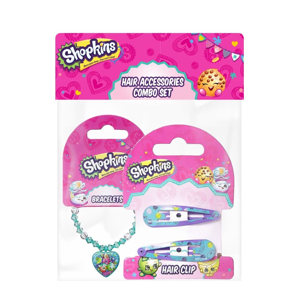 Shopkins - Bracelets Green & Hair Clips  Green Combo