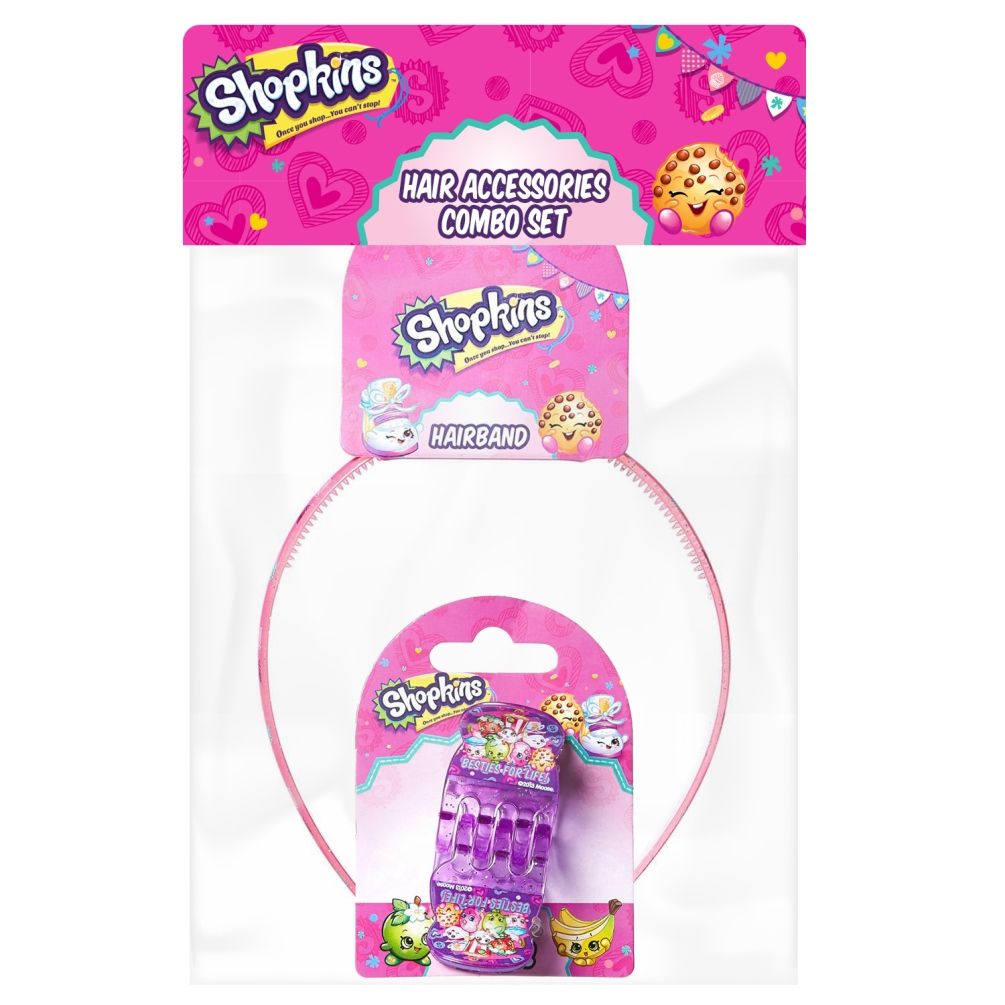 Shopkins - Hair Claws Lavender & Hair Band Pink Combo