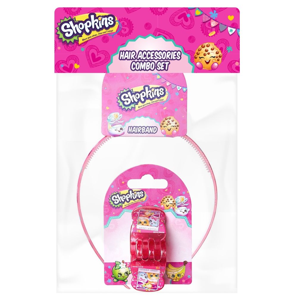 Shopkins - Hair Claws Pink & Hair Band Pink Combo