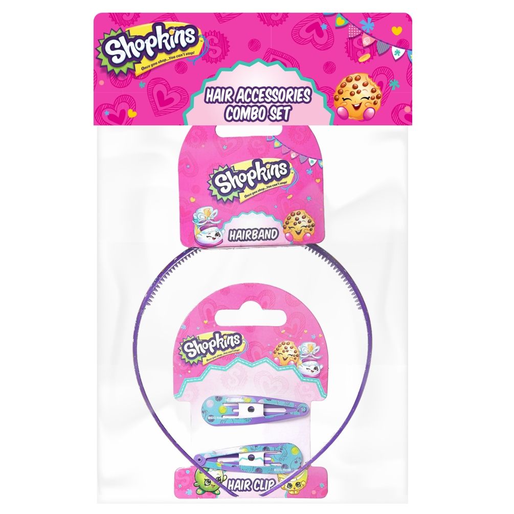 Shopkins - Hair Band Lavender & Hair Clips Green Combo