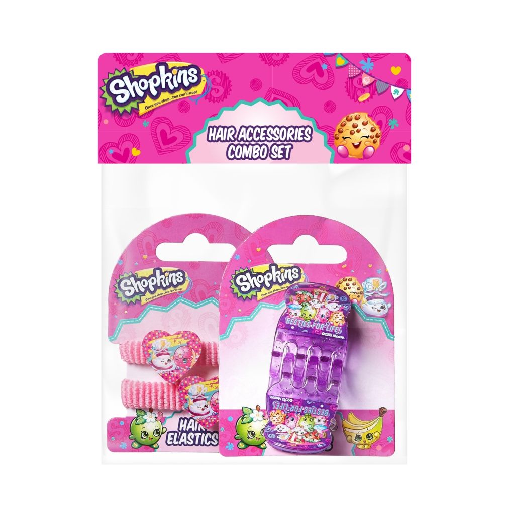 Shopkins - Hair Claws Lavender & Pony Band Pink Combo