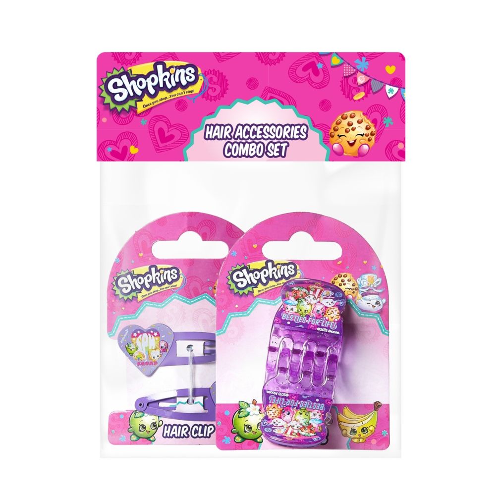 Shopkins - Hair Claws Lavender & Hair Clips Lavender Combo