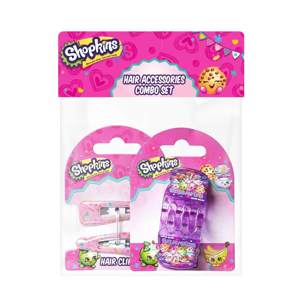 Shopkins - Hair Claws Lavender & Hair Clips Pink Combo