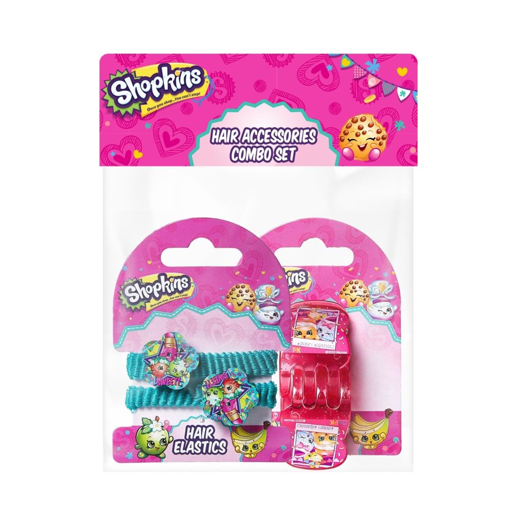 Shopkins - Hair Claws Pink &Hair Clips Green Combo