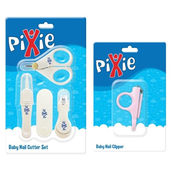 Pixie - Baby Nail Cutter Set + Baby Nail Clipper - Pink