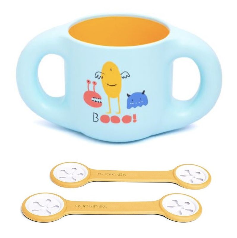 Suavinex - Cup Booo - Blue + Bib Clip