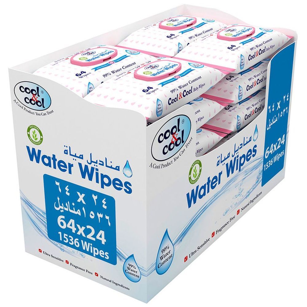 Cool & Cool - Baby Wipes 64'sx24 - 1536 Wipes