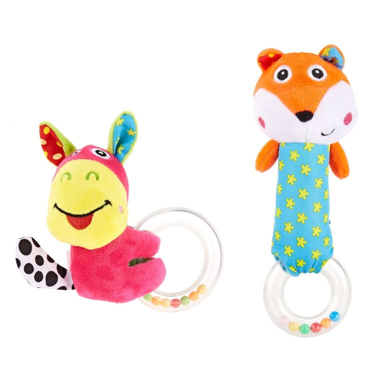 Pixie Donkey Rattle Toy + Fox Rattle Toy