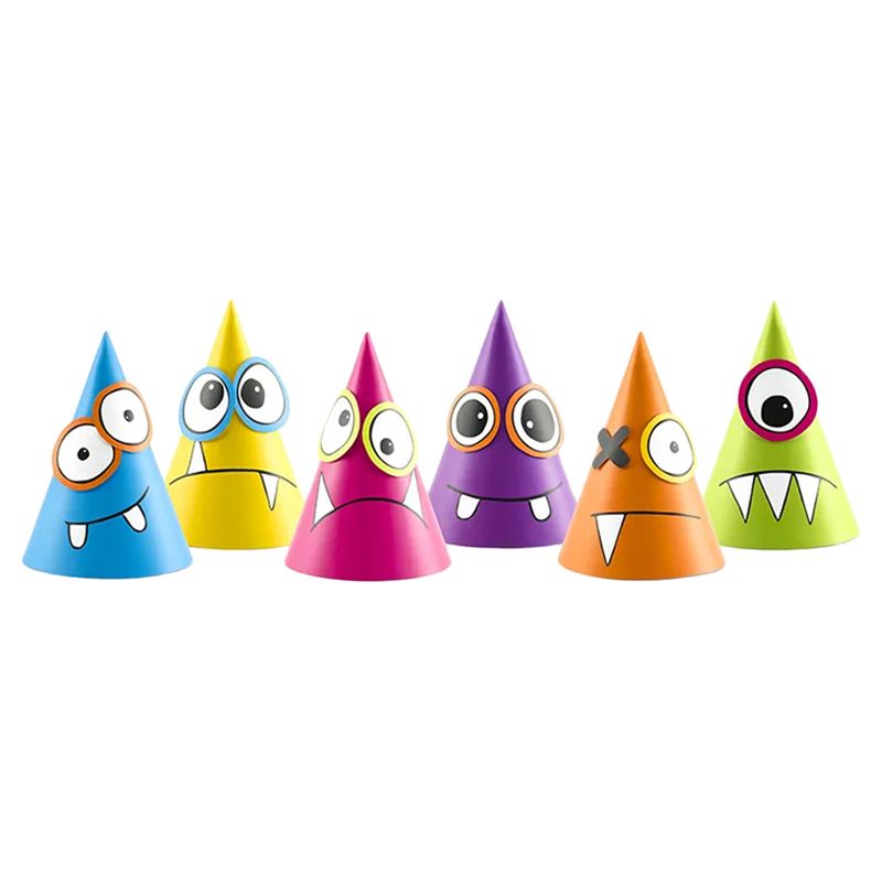 Party Deco - Monsters Party Hats - 6pcs