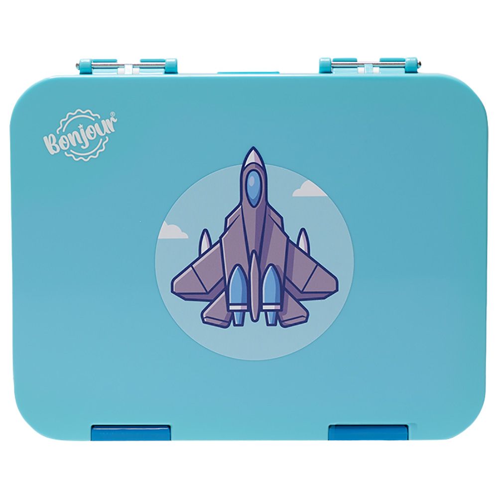 Bonjour - Dual Clip Tiffin Bento Lunch Box - Blue Jet