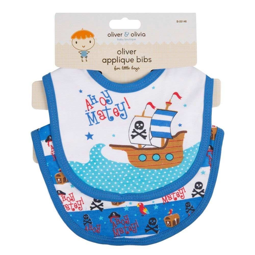 Oliver & Olivia - Boy Applique Bibs 2pk - Pirate