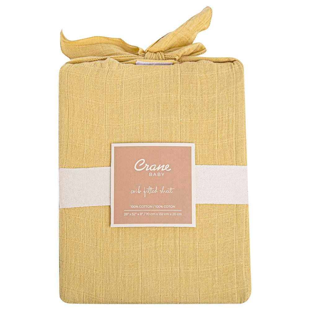 Crane Baby - Crib Fitted Sheet - Ochre