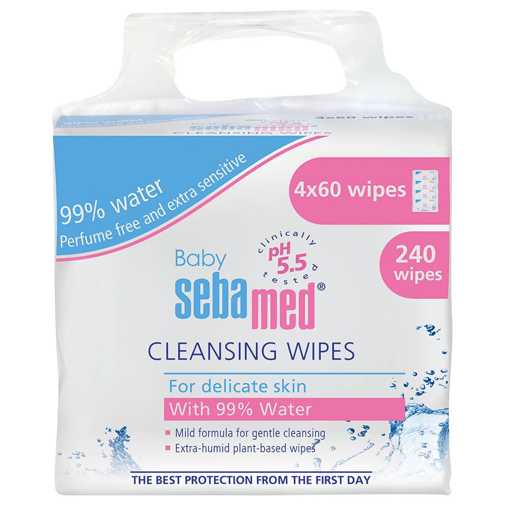 Sebamed - 99% Water Baby Cleansing Wipes - Pack of 4 - 240 pcs