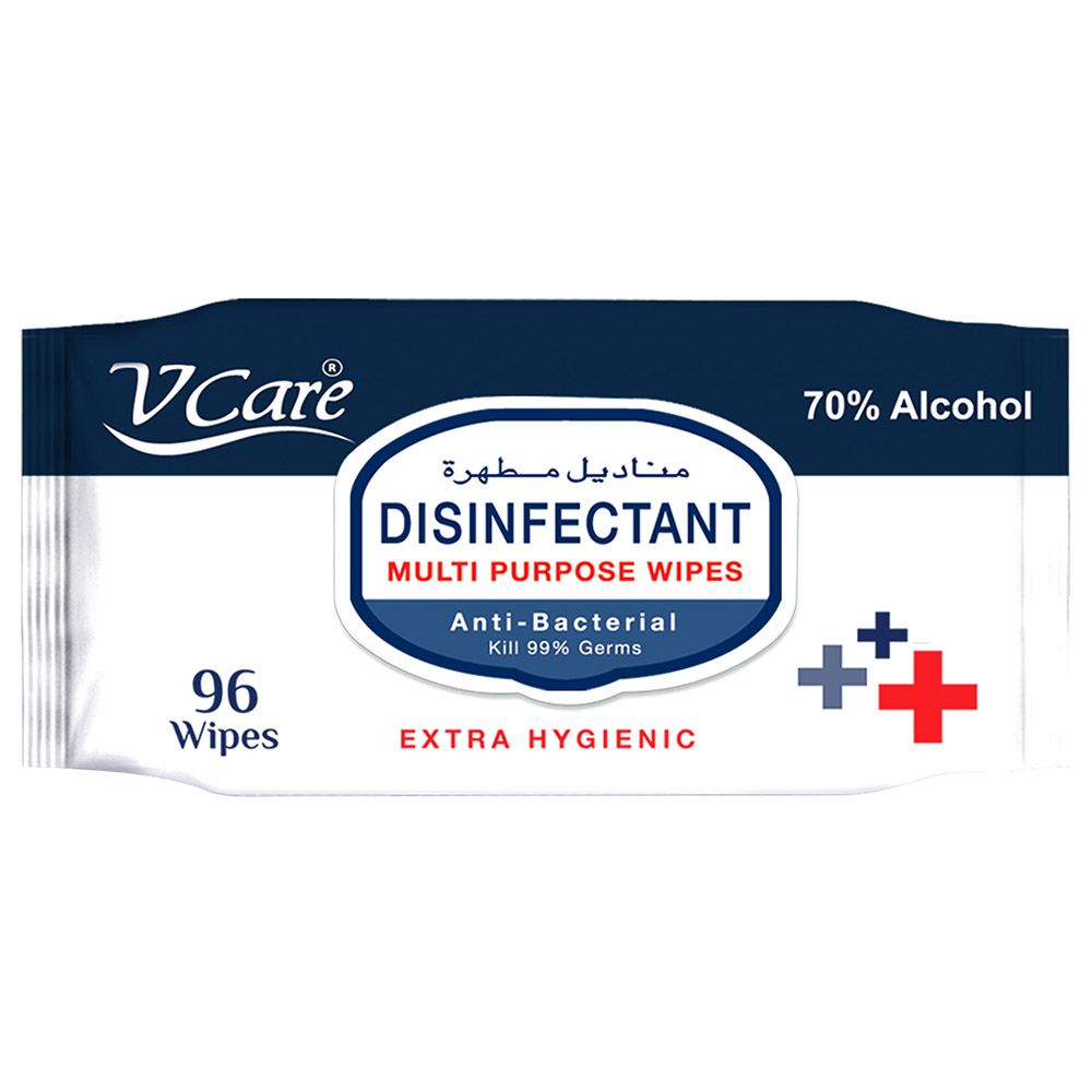 VCare - 70% Alcohol Disinfectant Multipurpose Wipes 96's