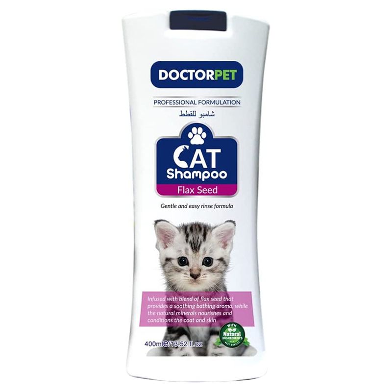 Doctor Pet Cat Shampoo 400ML – Flax Seed, Healthy Coat