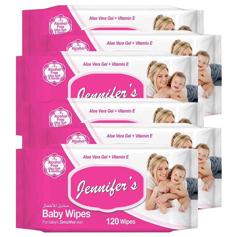 Jennifer's - Baby Wipes 120s Pack of 6 - 720 Sheets