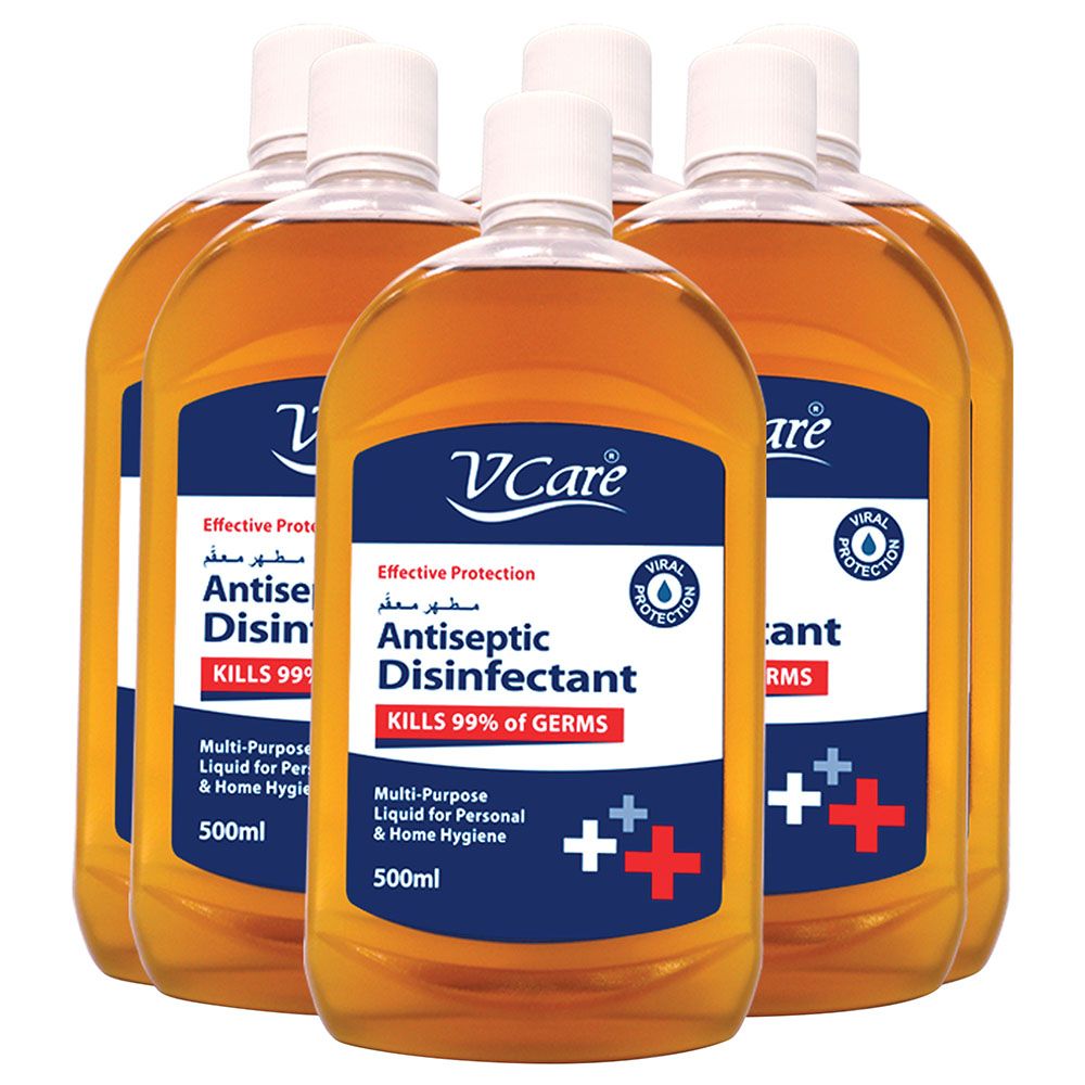 VCare - Antiseptic Disinfectant Liquid 500ml Pack of 6