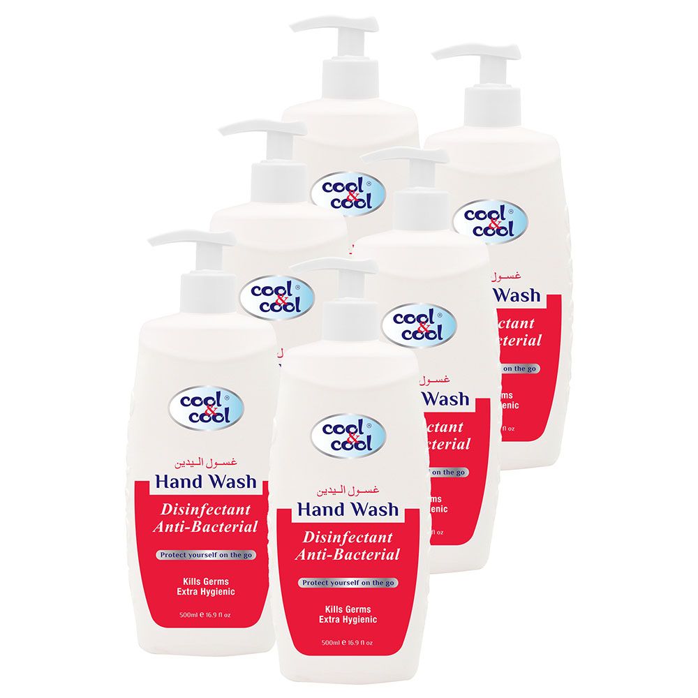 Cool & Cool - Disinfectant Hand Wash 500ml Pack of 6 