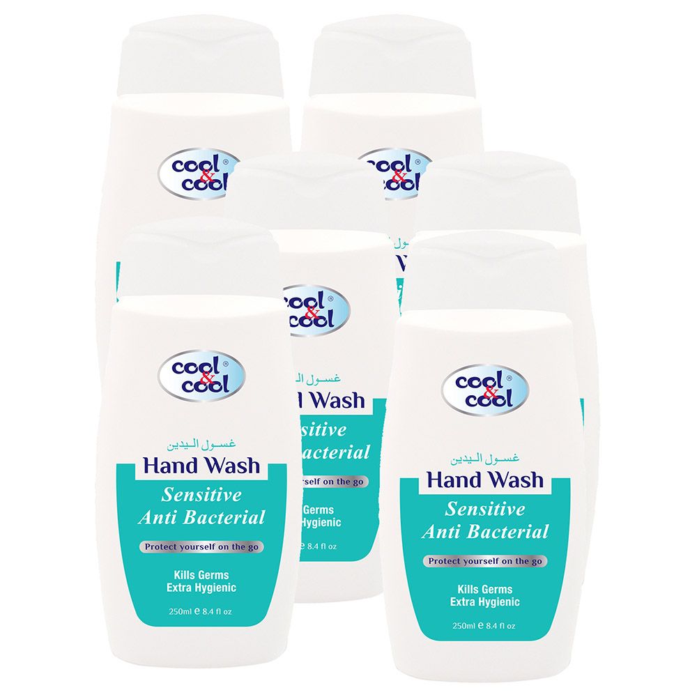 Cool & Cool - Anti-Bacterial Hand Wash Sensitive 250ml x6