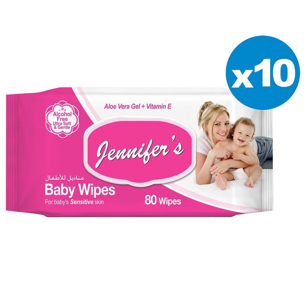 Jennifer's Baby Wipes 80s Pack of 10 - 800 Wipes