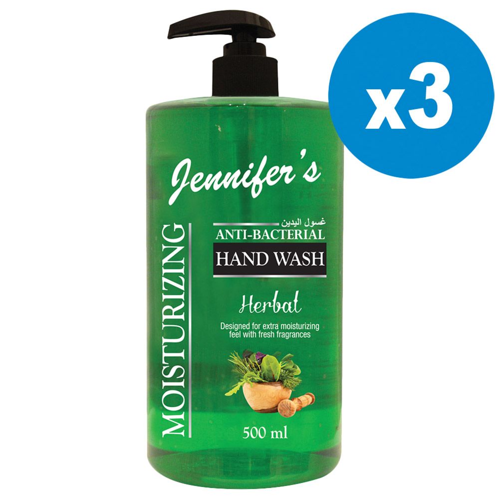 Jennifer's Hand Wash 500ml Herbal x3 1500ml