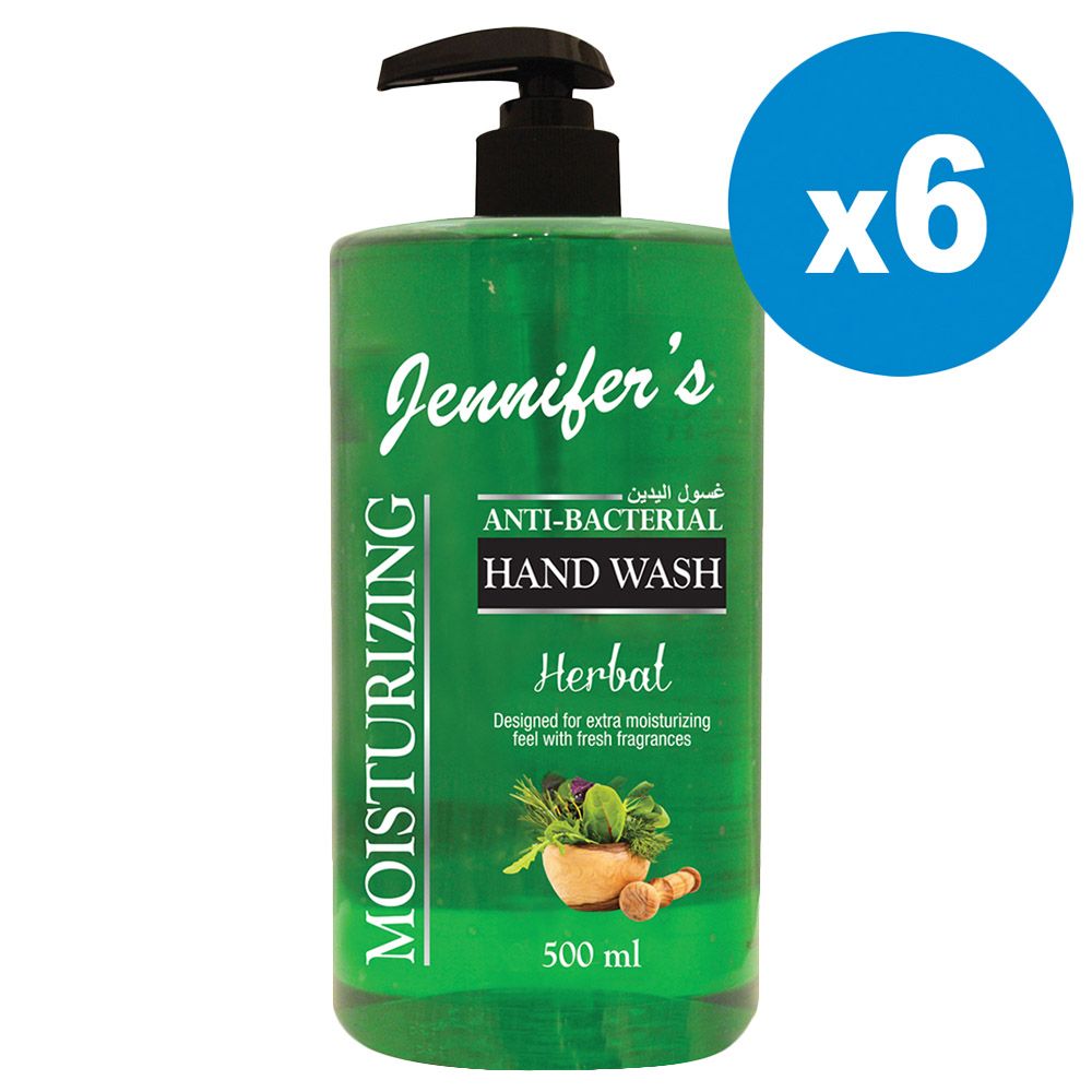 Jennifer's Hand Wash 500ml Herbal x6 3000ml