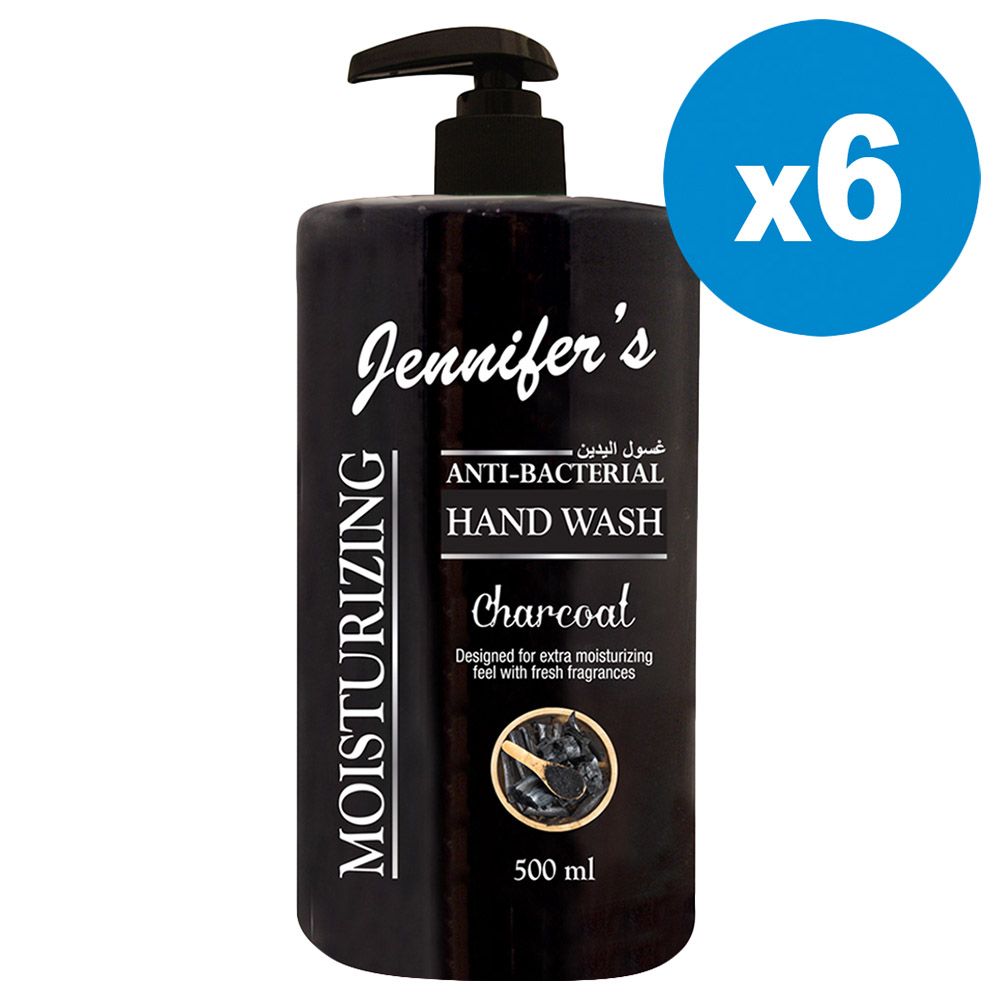 Jennifer's Hand Wash 500ml Charcoal x6 3000ml