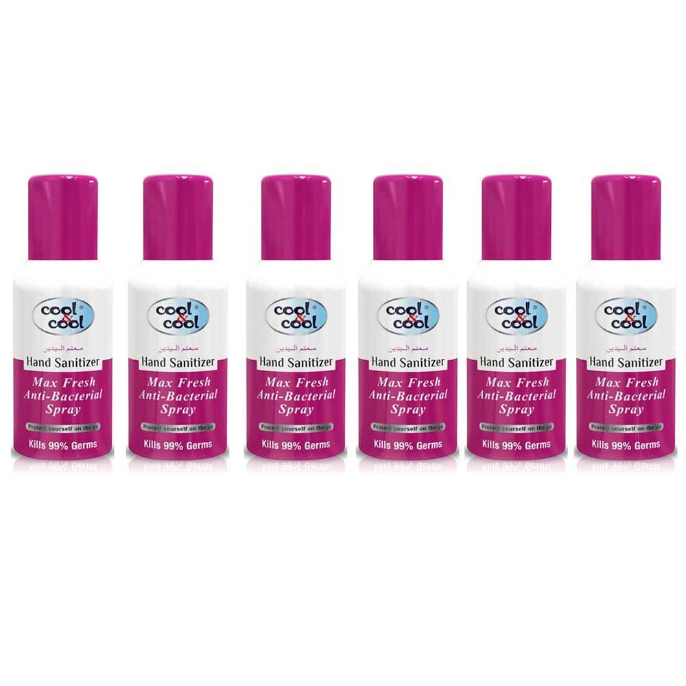 Cool & Cool Hand Sanitizer Max Fresh Spray 120ml Pack of 6