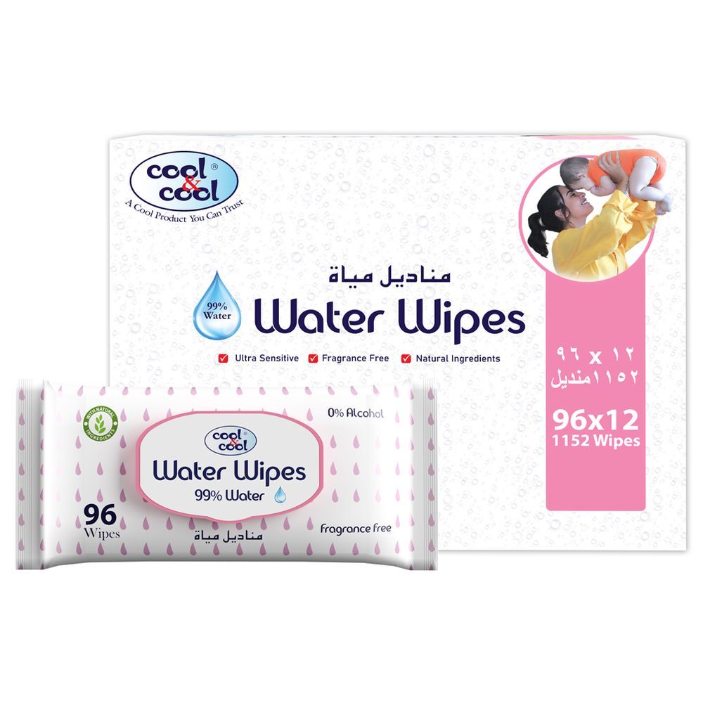 Cool & Cool - Baby Wipes 96pcs - Pack of 12