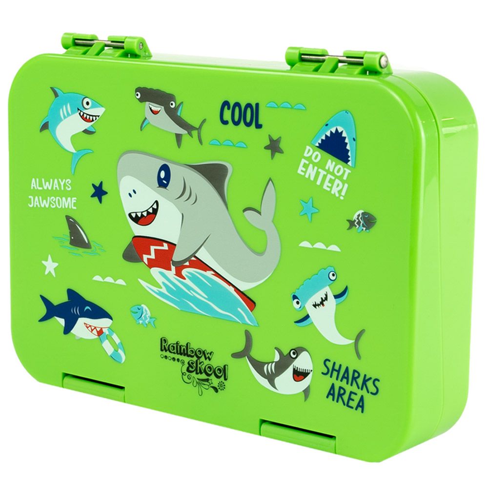 Rainbow Skool - 4-6 Convertible Compartment Kids Lunchbox - Sharks