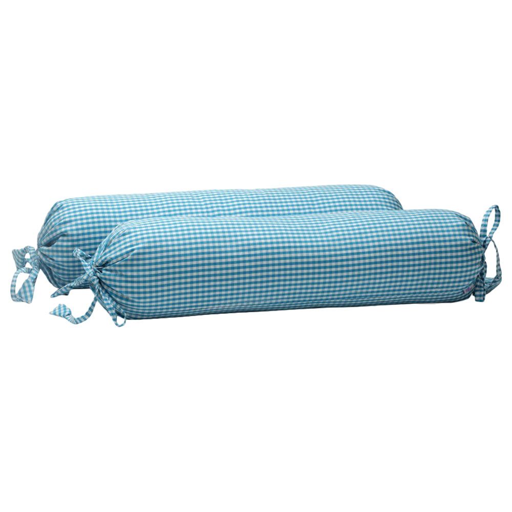 The Baby Atelier - Organic Bolster Cover Set - Blue Checks