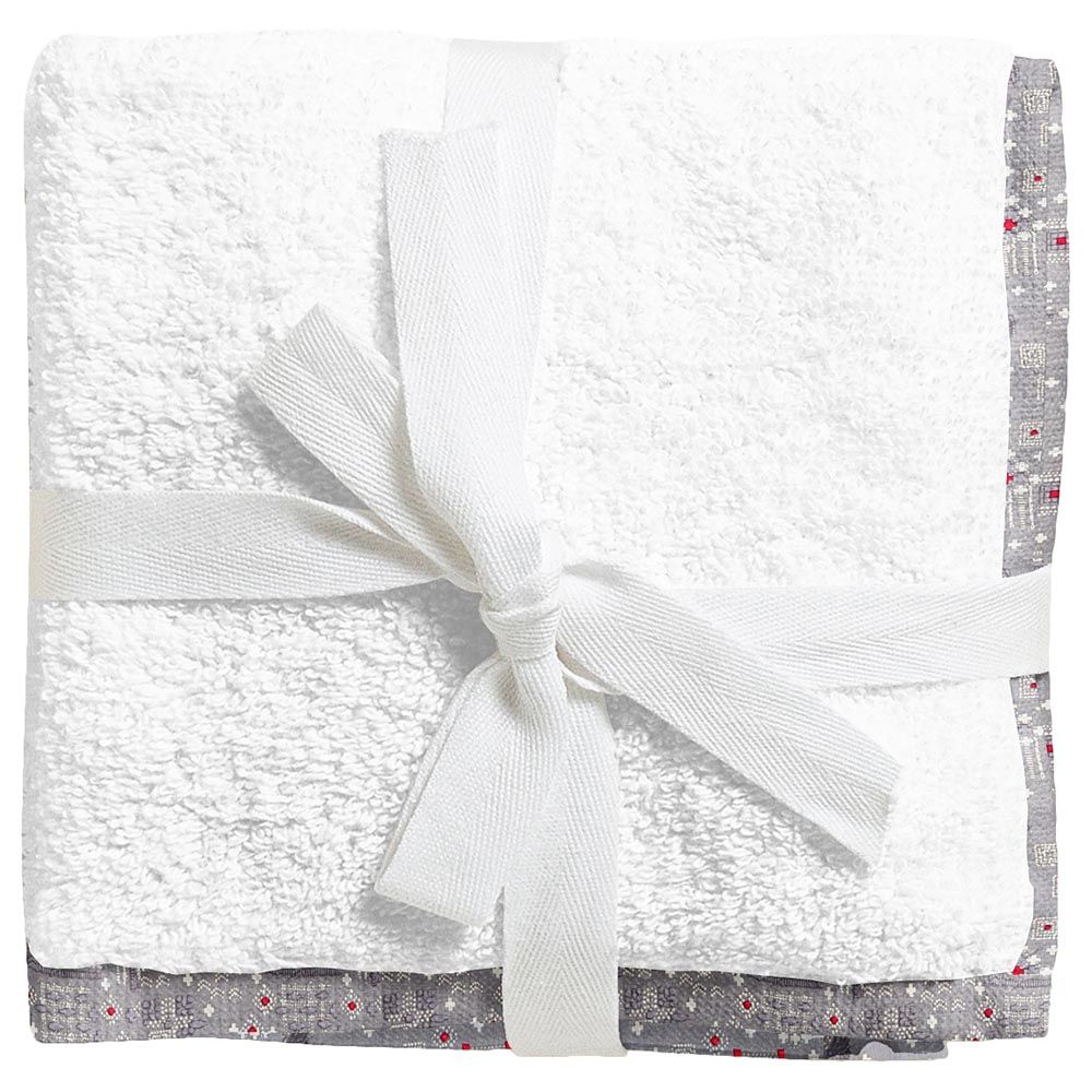 The Baby Atelier - Junior Towel Set - Grey Bandhani Print