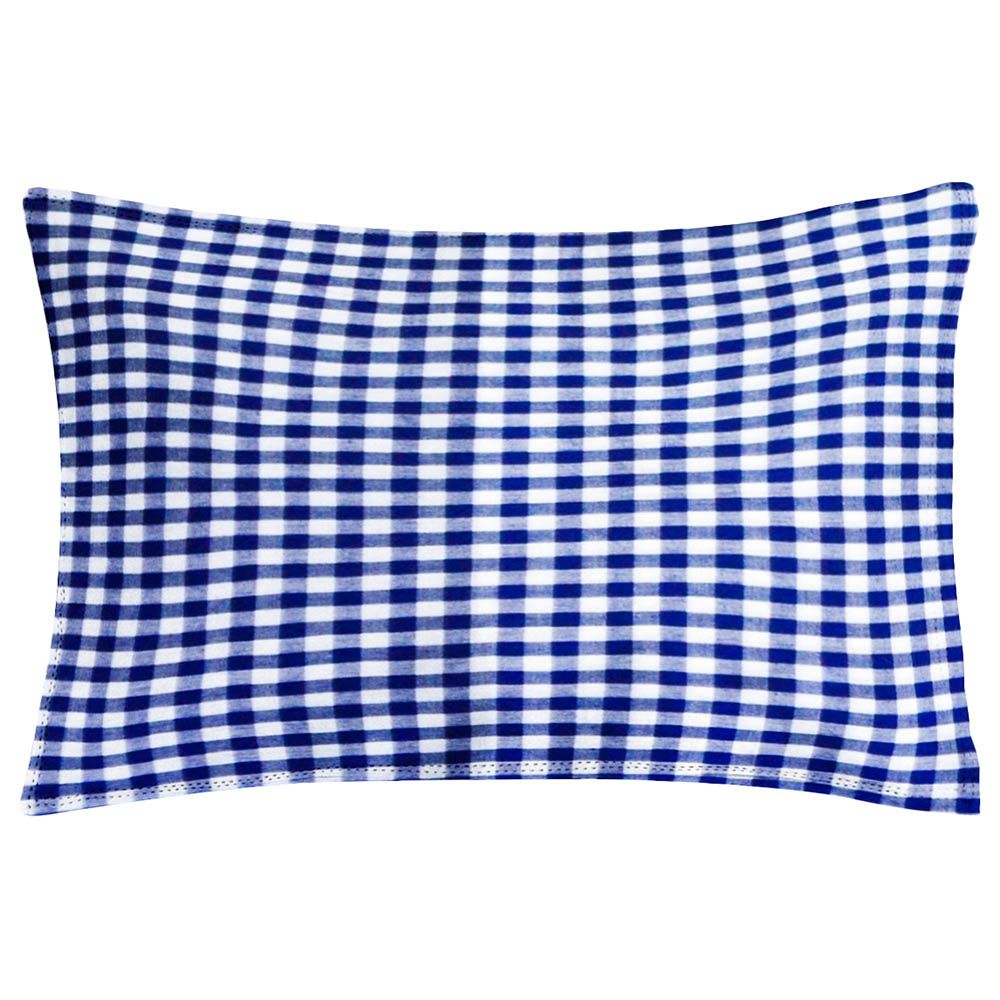 The Baby Atelier - Organic Baby Pillow Cover w/ Fillers - Navy Checks