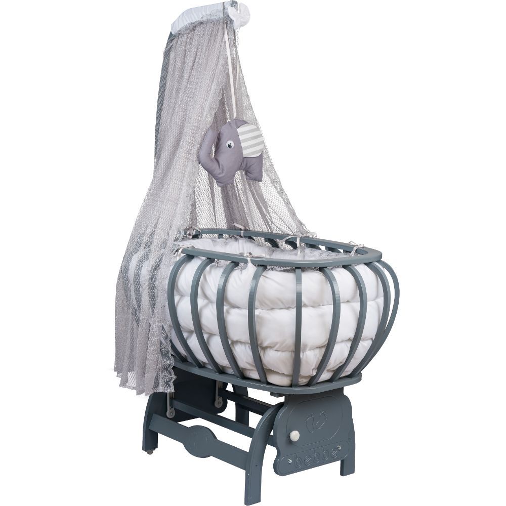 Bebbe - Regular Modena Cradle 55x90cm - Grey