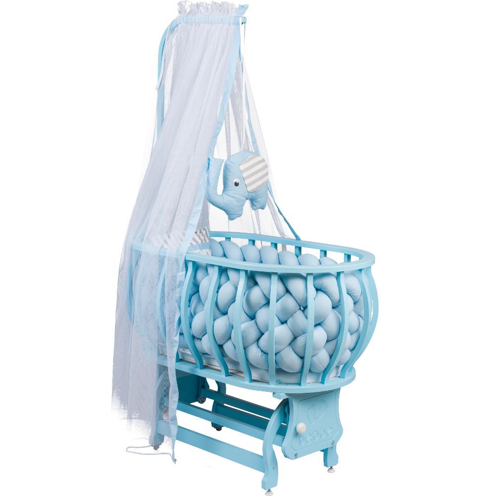 Bebbe - Lux Lucca Cradle 90x50cm - Blue