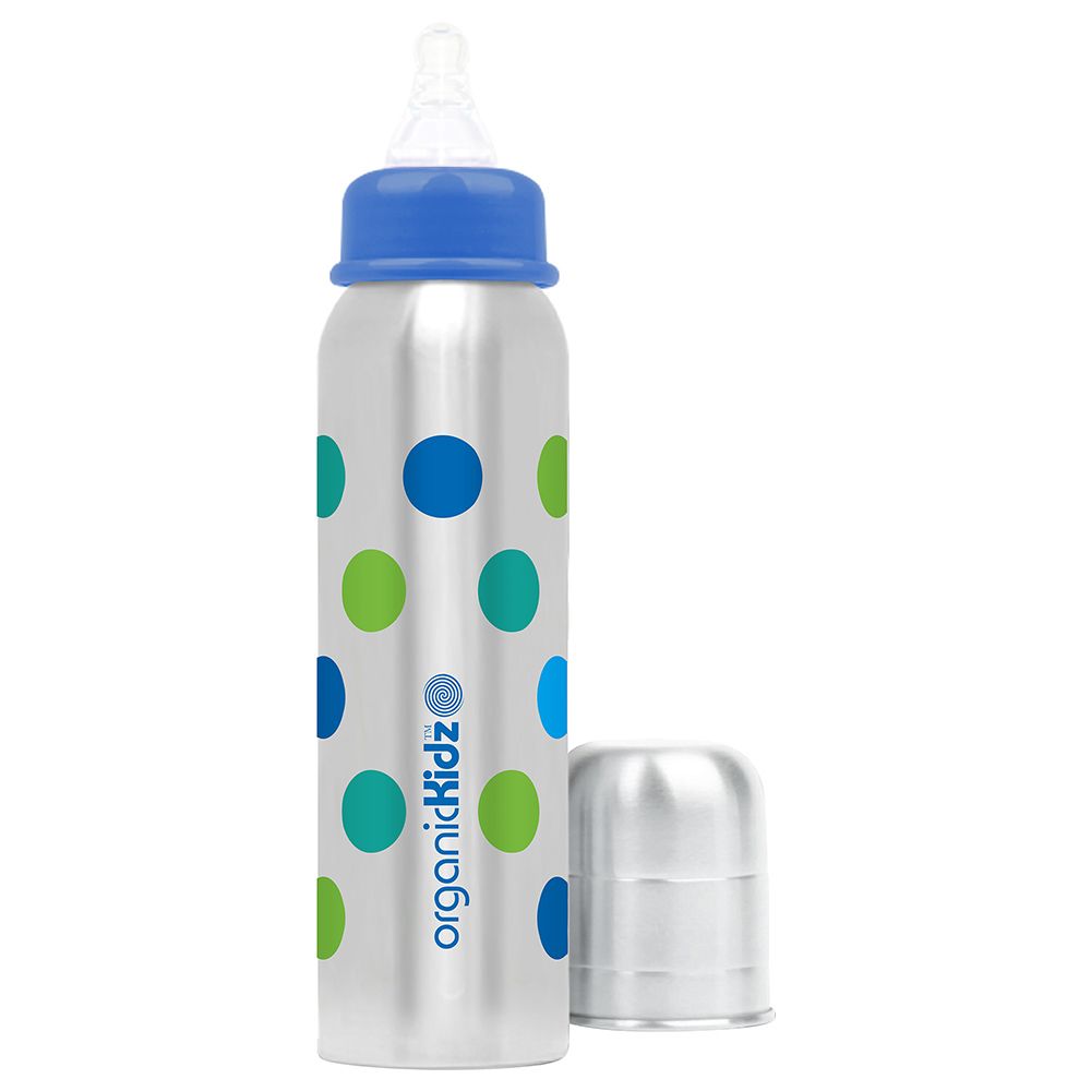 OrganicKidz - Thermal Narrow Necked Bottle - Spotty - 270ml 