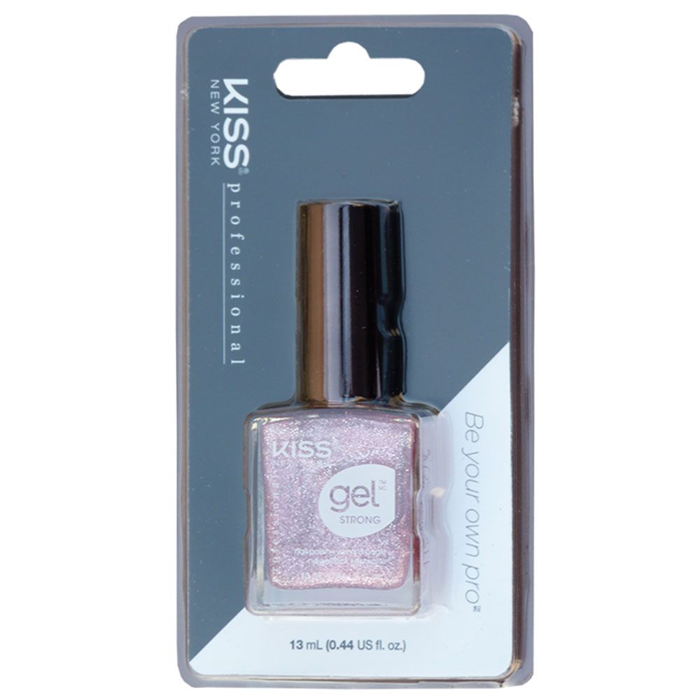 Kiss - Gel Strong Nail Polish - Glitter Pink