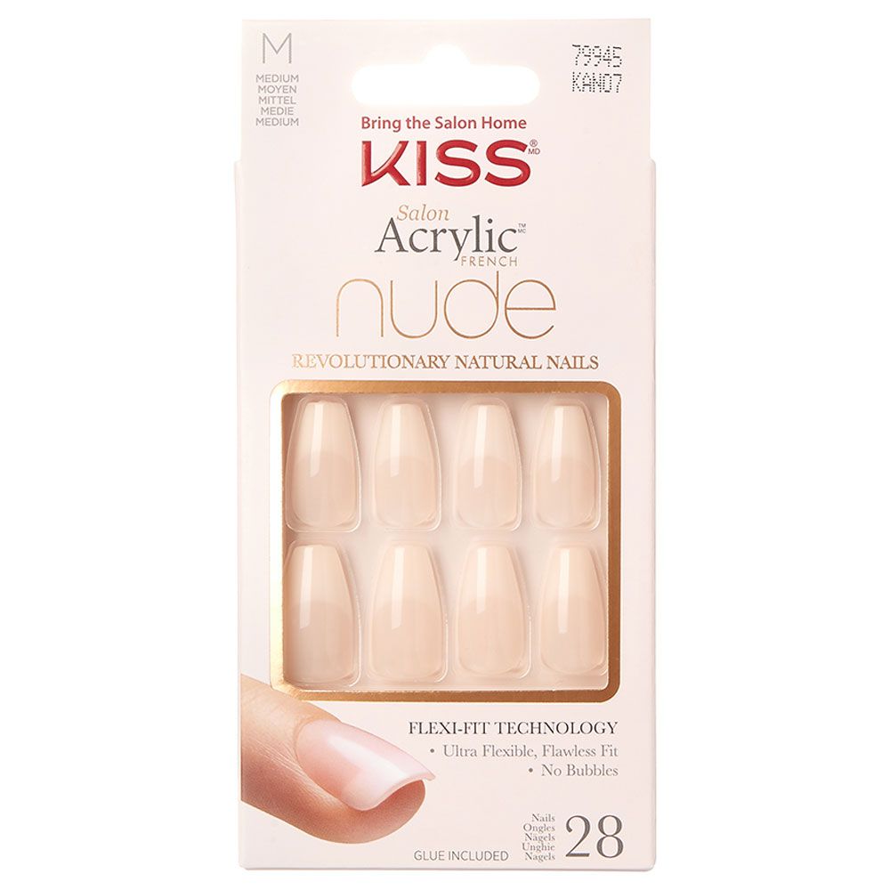 Kiss - Salon Acrylic French Nude Nails KAN07