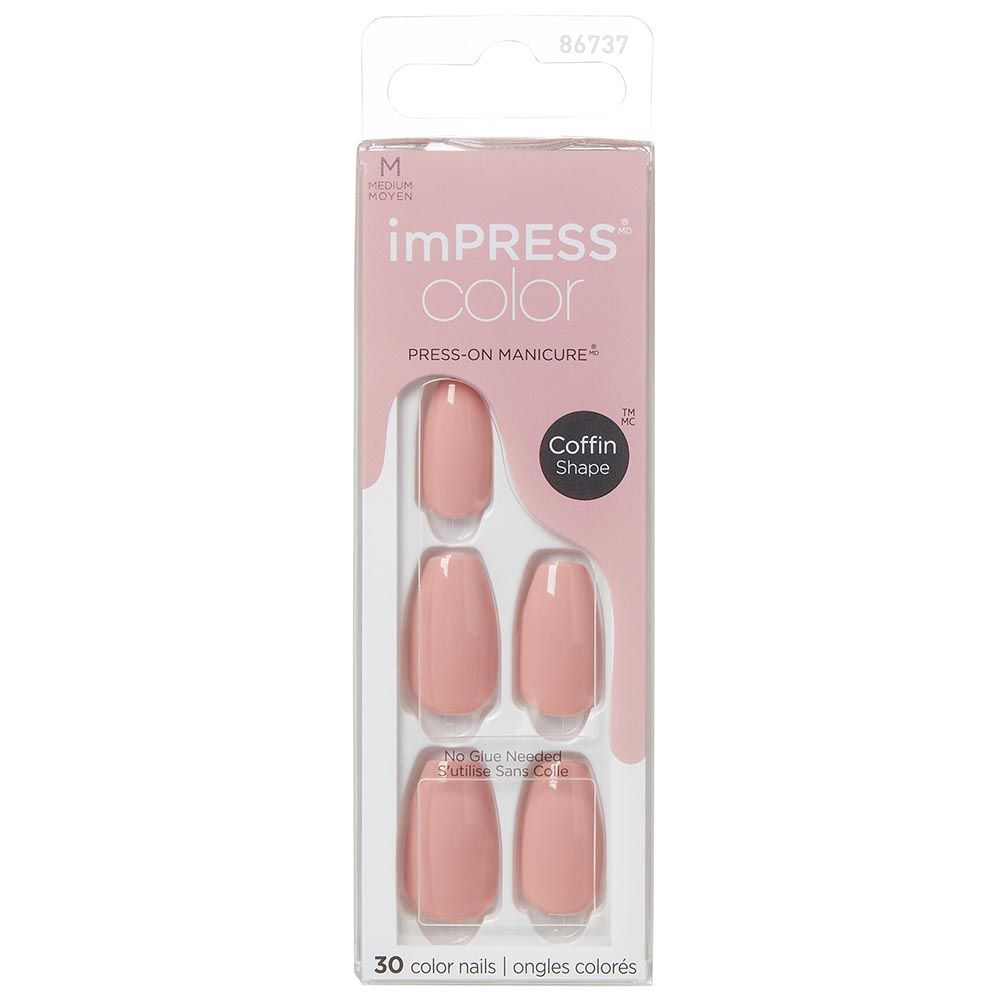 Kiss - Impress Color Medium Coffin Shape Nails 30's - Sumptuous