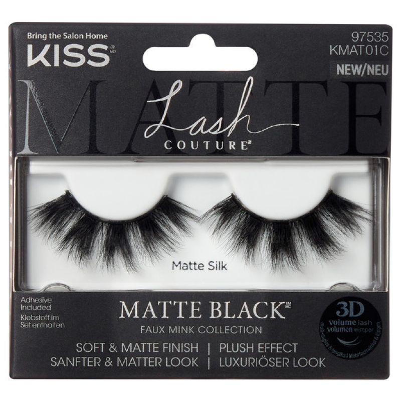 Kiss - 3D Matte Faux Mink Collection Lash KMAT01C - Black