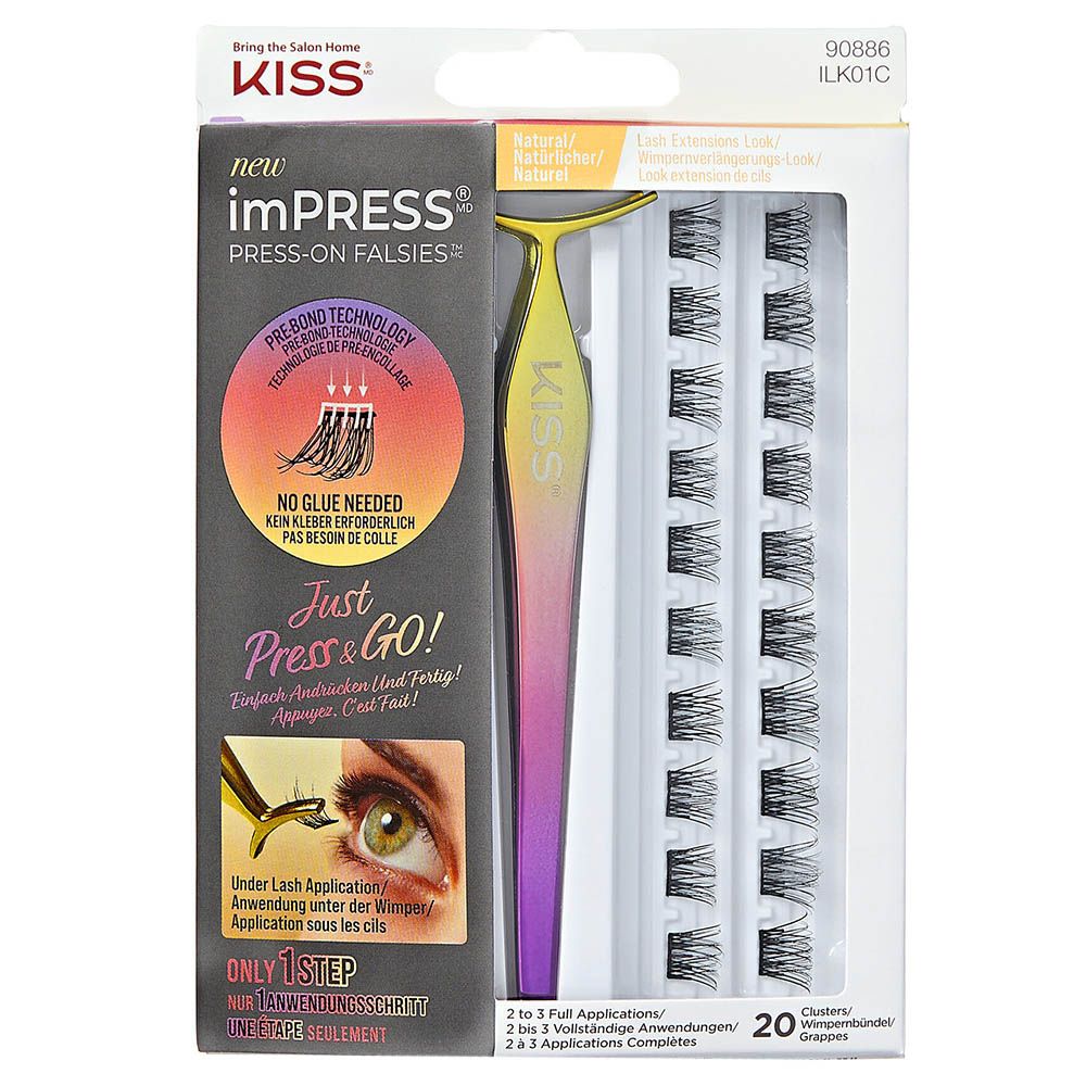 Kiss - Impress Press on Falsies Natural Eyelashes - Black