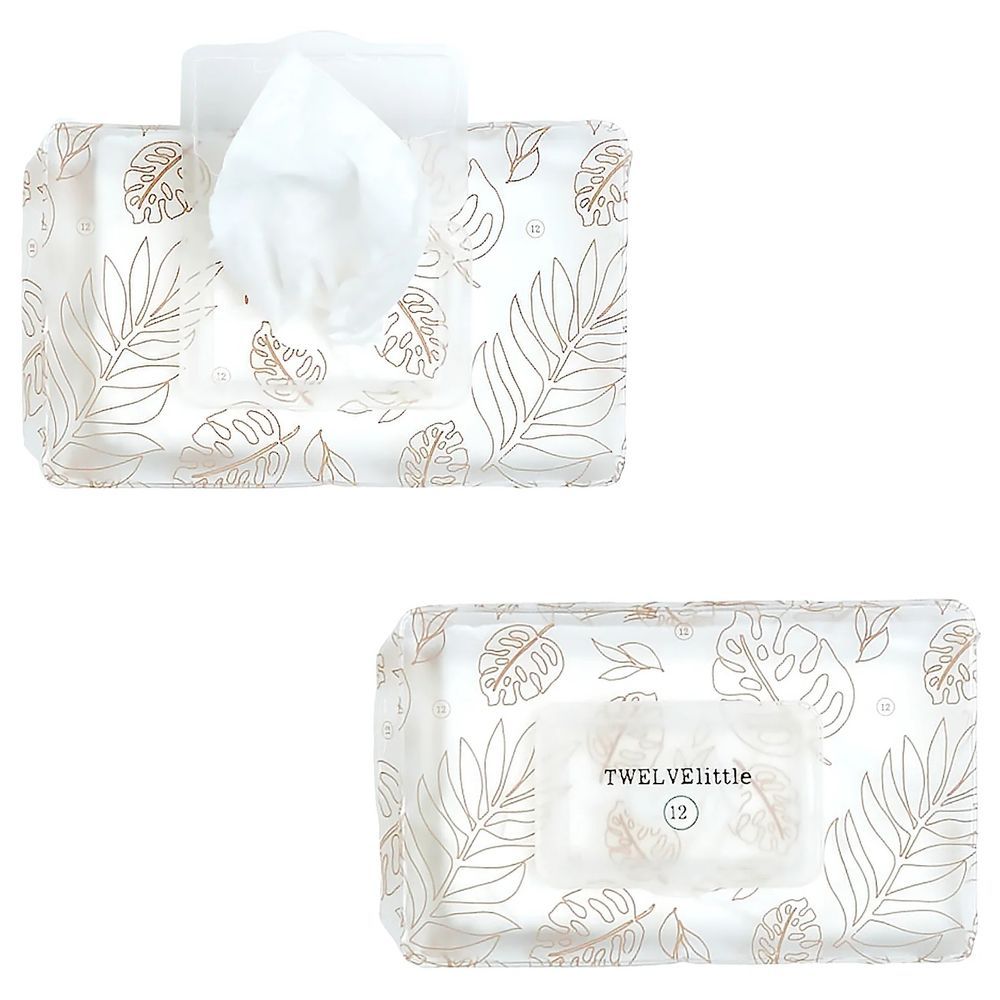 TWELVElittle - Reusable Wet Wipes Frosted Pouch - Leaf Print