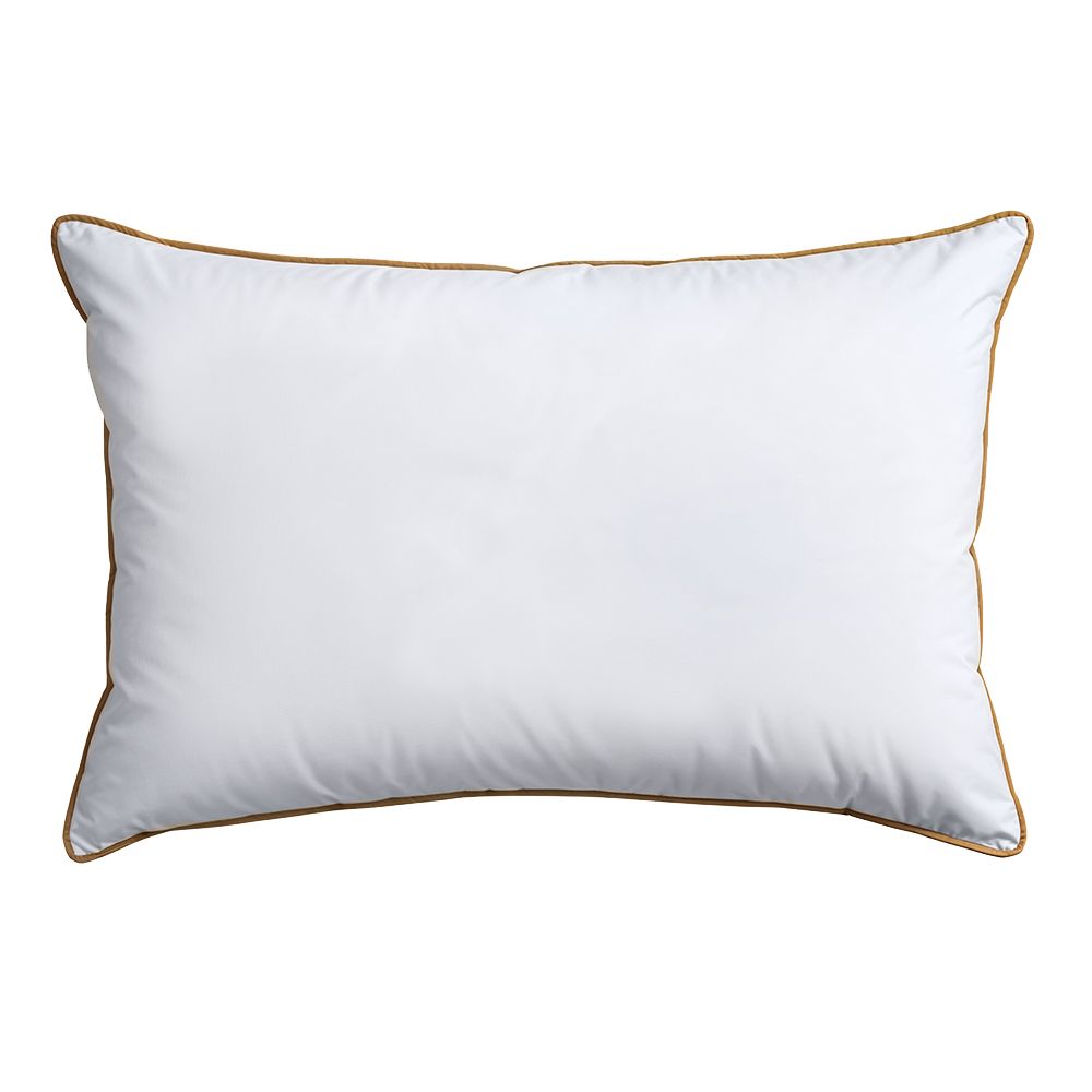 Cotton Home - 100% Cotton Downproof Pillow With Pipin Cord - 50x70 cm - White