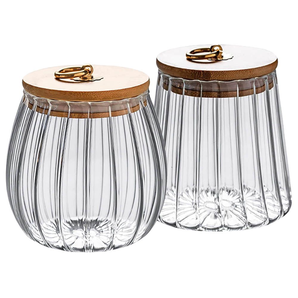 1Chase - Borosilicate Glass Storage Jars - Pack Of 2 