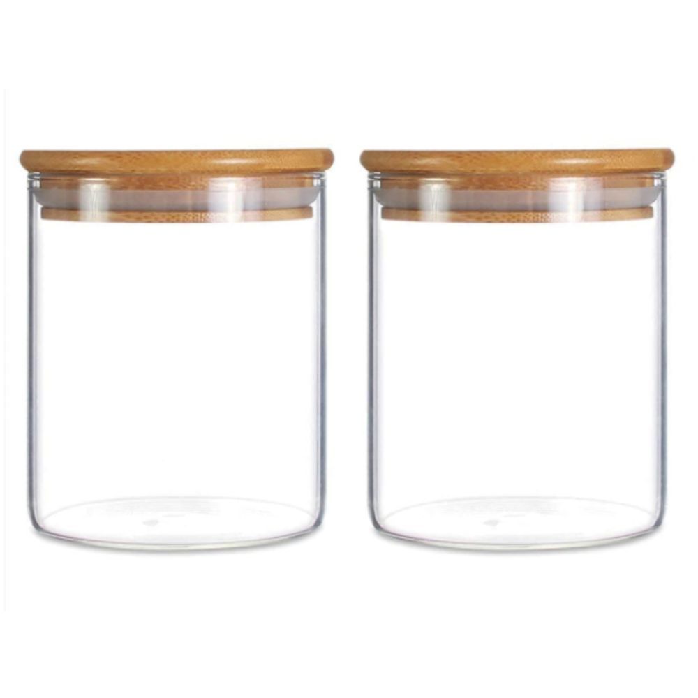 1Chase - Borosilicate Glass Food Storage Jars 500ml - Pack of 2