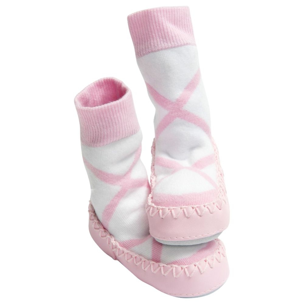 Sock Ons Mocc Ons Little Slipper Socks - Pink Ballerina