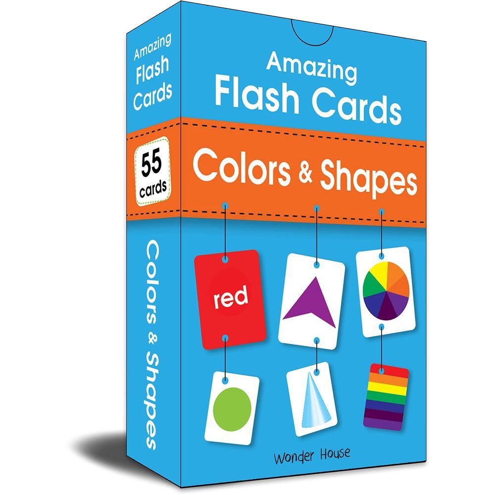 Amazing Flash Cards Colors & Shapes: Early Development Of Preschool Toddler: 55 Cards