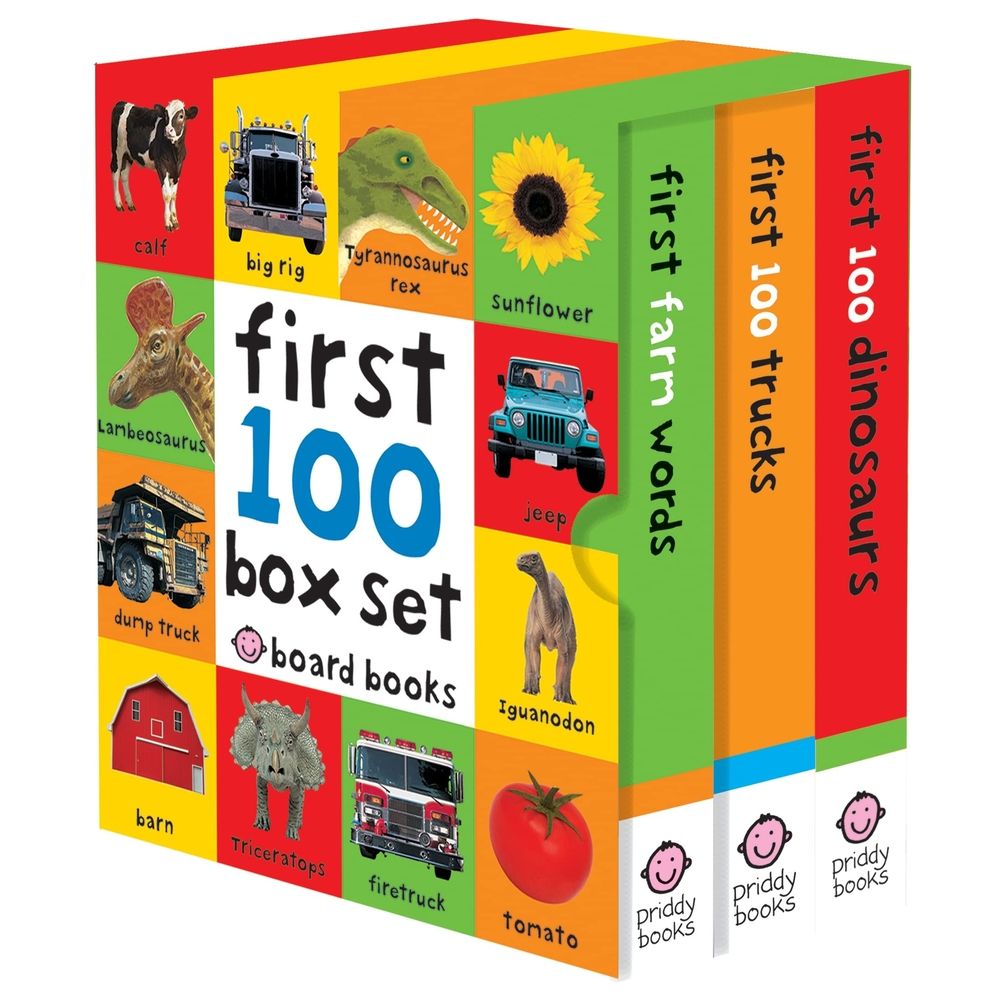 First 100 Box Set: Farm, Dino, Trucks