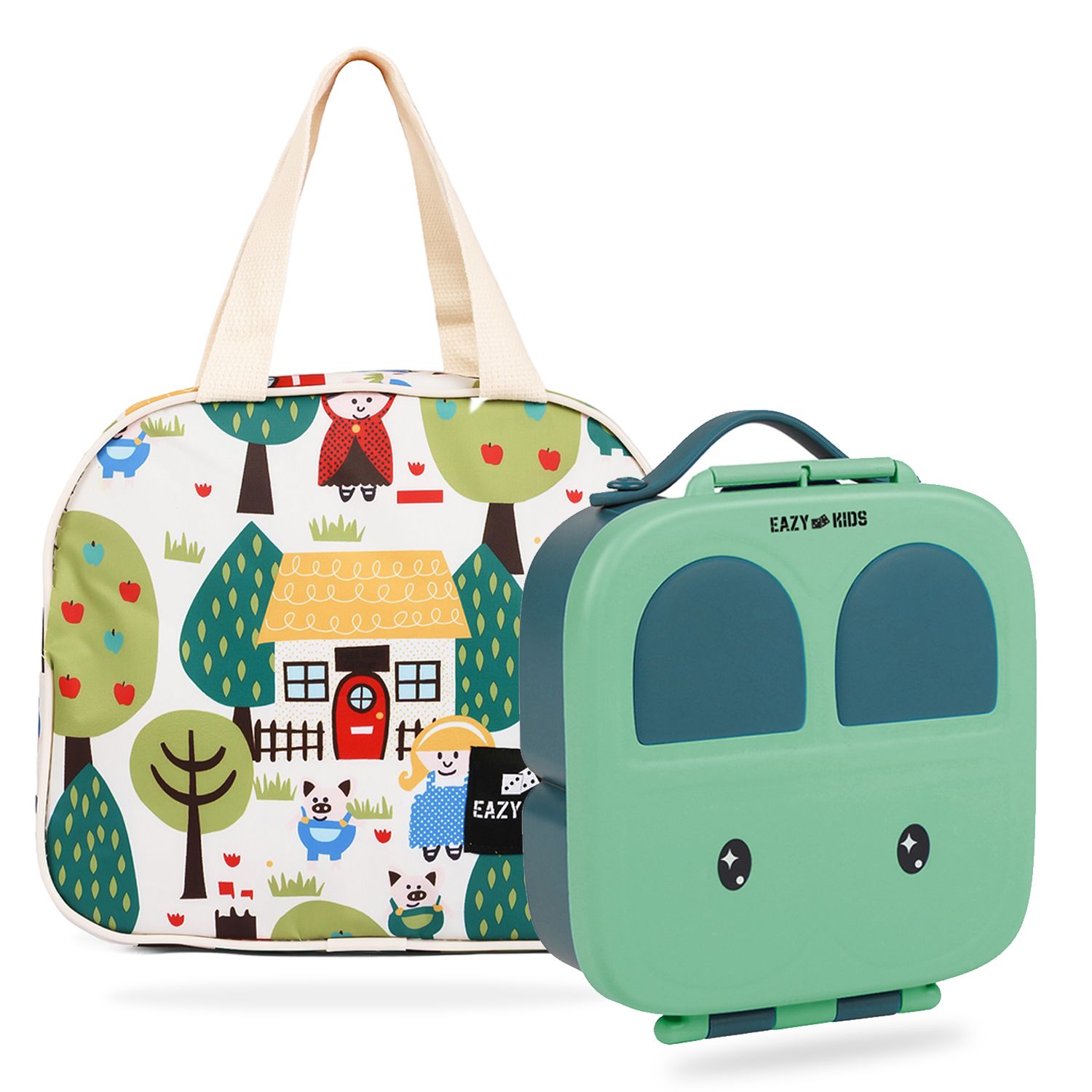 Eazy Kids - Bento Box w/ Lunch Bag - Green